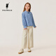 POLOWALK children's clothing girls' long-sleeved shirt 2026 new girls' long-sleeved shirt blue 120 cm