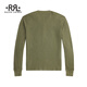 RRL Men's Spring 26 Garment Dyed Waffle Knitted Cotton Henley RL95601 300-Tree Green L
