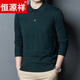 Hengyuanxiang high-end middle-aged men's long-sleeved T-shirt men's spring thin lapel wool sweater loose dad wear Molan 3015 M 165