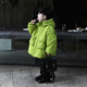BALA suitable for boys winter down cotton coat 2025 new children's handsome baby cotton coat thick green apple color thickened down cotton one piece for winter 90cm