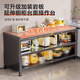 Yusenyi kitchen storage rack floor-standing multi-layer storage cabinet slate dining side storage cabinet multi-functional dust-proof cabinet workbench carbon steel countertop gray 4 layers (length 120x width 32x height 114) wear-resistant and scratch-resistant