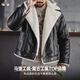 Madden workwear American G1 flight suit jacket bomber imitation lamb velvet pebbled leather jacket warm thick jacket men winter black bomber leather jacket/imitation leather jacket plus velvet thickening/leather jacket men's XL