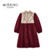 Royal Childhood Girls' Children's Clothing New Chinese Style Princess Dress Literary Winter Children's Clothing Chinese Style Red 105