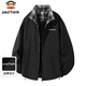 Paul Frank Jacket Men's Spring and Autumn Loose Stand Collar Bomber Jacket Men's Casual Sports Top Men's Black XL
