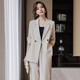 High-end suit suit for women 2025 new spring fashion temperament goddess style casual suit jacket two-piece set black jacket + B168# trousers XL (recommended 108-118 Jin Jin equals about 0.5 kg)