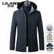 利郎（LILANZ）鹅绒羽绒服男士连帽中长款商务休闲冬季新款加厚爸爸冬装外套 灰绿 M 170