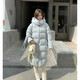 Woodpecker (TUCANO) 90 long loose down jacket 2025 goose down new winter warm Korean style fashionable slim hooded thickened jacket milk blue (super good-looking) S recommended 100-130Jin Jin equals 0.5 kg