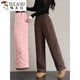 Woodpecker straight down pants women's outer wear winter 2025 new thickened brown mother's cold and windproof northeastern cotton pants for the elderly card color one size fits all 2685-95Jin Jin equals 0.5 kg