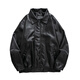 Leather jacket BOYUE silk jump color PU leather jacket machine autumn and winter handsome feeling blue black M