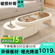 Qingziyou cream style coffee table for living room and home 2026 new small apartment simple rotatable tempered glass tea table combination cream style brown glass single coffee table