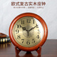 Hense solid wood clock base hanging dual-purpose clock living room desktop table clock home clock quartz clock HW160 clock + bracket (can be placed or hung on the wall)