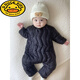 G.duck Winter Down Jumpsuit Newborn Warm Jacket for Male and Female Baby White Duck Down and Velvet Outing Clothing Baby Romper Suit Black Slanted Feather Jumpsuit 90cm