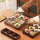 Fantasy walnut color nine-square grid tray household dried fruit tray fruit snack tray around the stove tea snack tray divided grid tray walnut two-square grid