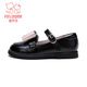 Fuluo Mi Girls Leather Shoes Spring New Sweet Bow Princess Shoes Little Girls Soft Sole Lightweight Loafers Black 30