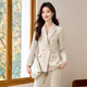 Suit suit women's high-end spring new business suit 2025 temperament interview formal work suit black jacket + bell bottoms (S6301+B259) L