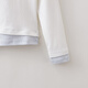 MARC&JANIE American casual girls' fake two-piece pleated T-shirt children's long-sleeved top spring new style 560187 white 110 cm (recommended height 101-110cm)