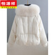 Hengyuanxiang fox fur big fur collar women's short goose down down jacket winter new fashion versatile fur coat thickened and warm coffee color S