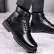 Kachilang Martin Boots Men's Vérine en cuir en cuir Boots Coton chaud Coton High Top Cow Work Working Battle Army Hook Boots Snow Boots Hiver 3519 Black 43