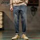 JEEP SPIRIT Jeep jeans men's autumn and winter American loose pants men's pants wide-leg casual pants nostalgic blue 38