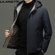LILANZ легкая одежда мужская зимняя модная повседневная куртка со съемным капюшоном пуховик для людей молодого и среднего возраста черный 86231 модель 3XL 190 рекомендуется 180-200Jin Jin равен 0,5 кг