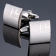 Fat Donglai same style cufflinks men's laser metal French shirt glossy plaid copper material rust-free button sleeves silver simple style