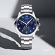 Men's Fashion Business Watch Three-hand Digital Scale Dial Trendy Steel Strap Youth Watch Quartz Watch Blue Watch + Adjuster