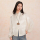 Fragment (dribs&drabs) shirt women's 2026 spring new stand-up collar jacquard national style elegant retro design commuter lantern sleeve shirt off-white M