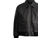 COACH Solid Color Lapel Zipper Drop Shoulder Long Sleeve Leather Jacket Men's Black S