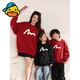 G.duck spring and autumn parent-child wear red sweatshirt family of three or four family portrait high-end mother and child mother-daughter wear street baby long sleeve thin red 120