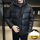 JEEP吉普国际品牌羽绒服男士2025冬季新款短款加厚保暖假两件休闲外套 YR23-8095黑色 M M 建议160-170c90-110斤