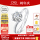 CRD Ke Laidi Spot Sparkling Diamond Ring Women's Platinum Diamond Ring Engagement Wedding Ring Twisting Arm Six Claws G0792E Zhen Selection 30 Points F-G Color SI