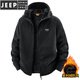 JEEP SPIRIT吉普2025新款秋冬奥利绒男士外套加绒加厚抓绒开衫卫衣中青年户外 深灰色 4XL