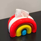 Yusenyi Rainbow high-end hygienic household tissue ceramic paper box creative box-like living room napkin storage box desktop decoration rainbow tissue box (red and yellow)
