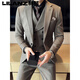 Lilang woolen suit men's winter thickened brown high-end handsome suit men's suit wedding dress men's casual dark gray (suit + pants) free tie 3XL