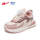 Warrior Children's Shoes Winter Girls' Sports Shoes Plus Velvet Warm Children's Cotton Shoes Boys' Shoes WZ-B082L Rice/Pink 35