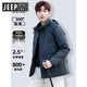 JEEP SPIRIT吉普2025年正品羽绒服男短款中青年冬季保暖款可脱帽白鸭绒外套男 黑色 M 【建议100-110斤】