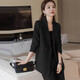 High-end suit suit for women 2025 new spring fashion temperament goddess style casual suit jacket two-piece set black jacket + B168# trousers XL (recommended 108-118 Jin Jin equals about 0.5 kg)