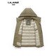 LILANZ Зимняя одежда для папы для молодых и средних лет, белая утиная пуховая куртка с отворотами и капюшоном, корейский пуховик, мужская простая куртка, мужская, зеленая, 2519-съемная подкладка на утином пуху, 14XL (190)