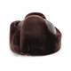 Zhuomuniao genuine leather Lei Feng hat for men, middle-aged and elderly dads to keep the old man warm from the cold Northeast old man hat grandpa cotton winter brown cowhide 2XL (59-60)
