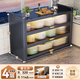 Yusenyi kitchen storage rack floor-standing multi-layer storage cabinet slate dining side storage cabinet multi-functional dust-proof cabinet workbench carbon steel countertop gray 4 layers (length 120x width 32x height 114) wear-resistant and scratch-resistant