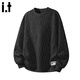 CHOCOOLATEit American plaid pullover sweatshirt for men spring and autumn new loose round neck top black regular 2XL