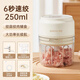 Double-gun electric garlic pounder, garlic mashed artifact, garlic mince, household garlic puller, minced garlic, small food supplement meat grinder 250ml (suitable for minced meat, baby food supplement)