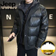 JEEP吉普国际品牌羽绒服男士2025冬季新款短款加厚保暖假两件休闲外套 YR23-8095黑色 M M 建议160-170c90-110斤