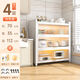 Fantasy kitchen storage rack kitchen microwave storage cabinet floor-standing wall-mounted integrated storage cabinet Yunduo white 4 layers length 70 width 35 height 112 extra thick extra thick