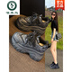 Woodpecker brand small thick-soled inner heightening dad shoes for women 2025 autumn and winter new platform soft-soled sports and casual shoes black 35