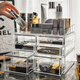 Shijanu Authentic Desktop Drawer Acrylic Transparent Cosmetics Storage Box Large Dressing Table Dormitory Skin Care Medium Set 6701