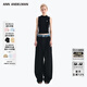 ANN ANDELMAN Wang Yuwen's same style official direct denim waistband spliced trousers straight trousers black M