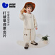 Minibala (minibala) boys and girls suit baby anti-pilling and anti-deformation cute long-sleeved trousers two-piece set 2026 spring light khaki 50311 80