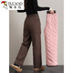 Woodpecker straight down pants women's outer wear winter 2025 new thickened brown mother's cold and windproof northeastern cotton pants for the elderly card color one size fits all 2685-95Jin Jin equals 0.5 kg
