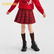 BALABALA Shopping mall same style BALABALA children's clothing girls New Year's short skirt 2026 spring new style pleated skirt versatile and trendy red tone 00466 140